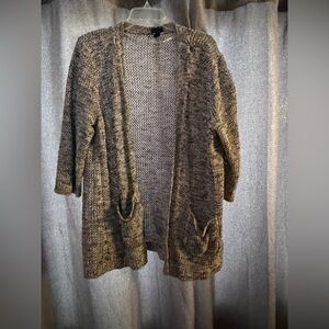 Torrid Black and Gray Open-Front Cardigan